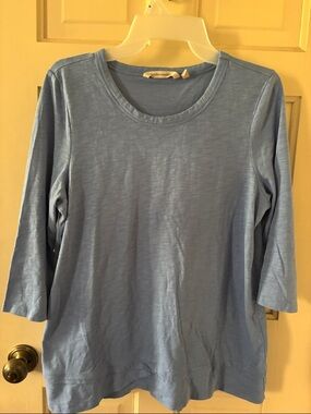 Soft Surroundings  Blue Women’s Crewneck 3/4 Sleeve Top